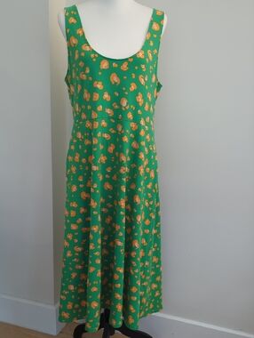 NWOT Tabitha Brown Target Green Orange Leopard Knit Midi Dress XL